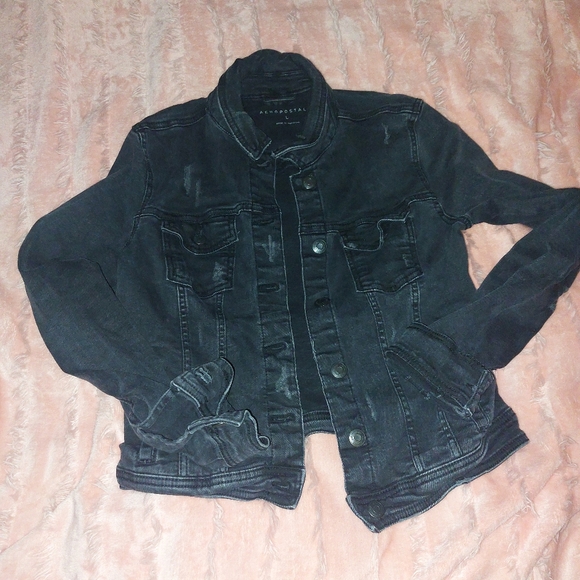 Jeans BLack Jacket  "Aeropostale"   size L - Picture 3 of 5